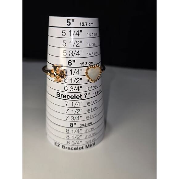 Tory Burch Roxanne Mother-of-Pearl & Gold Logo Open Cuff Bracelet NWOT - Picture 4 of 6